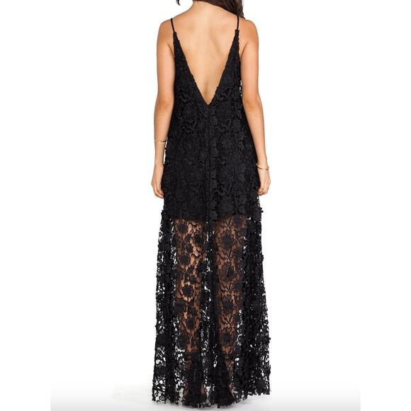 New Erin Fetherston Lillian Open Lace Maxi Dress Black Women's Cocktail Special - Picture 4 of 14